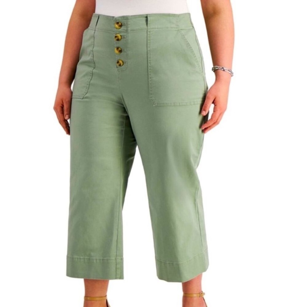 INC International Concepts Wide leg crop button Fly size 8 NEW culottes